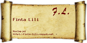 Finta Lili névjegykártya